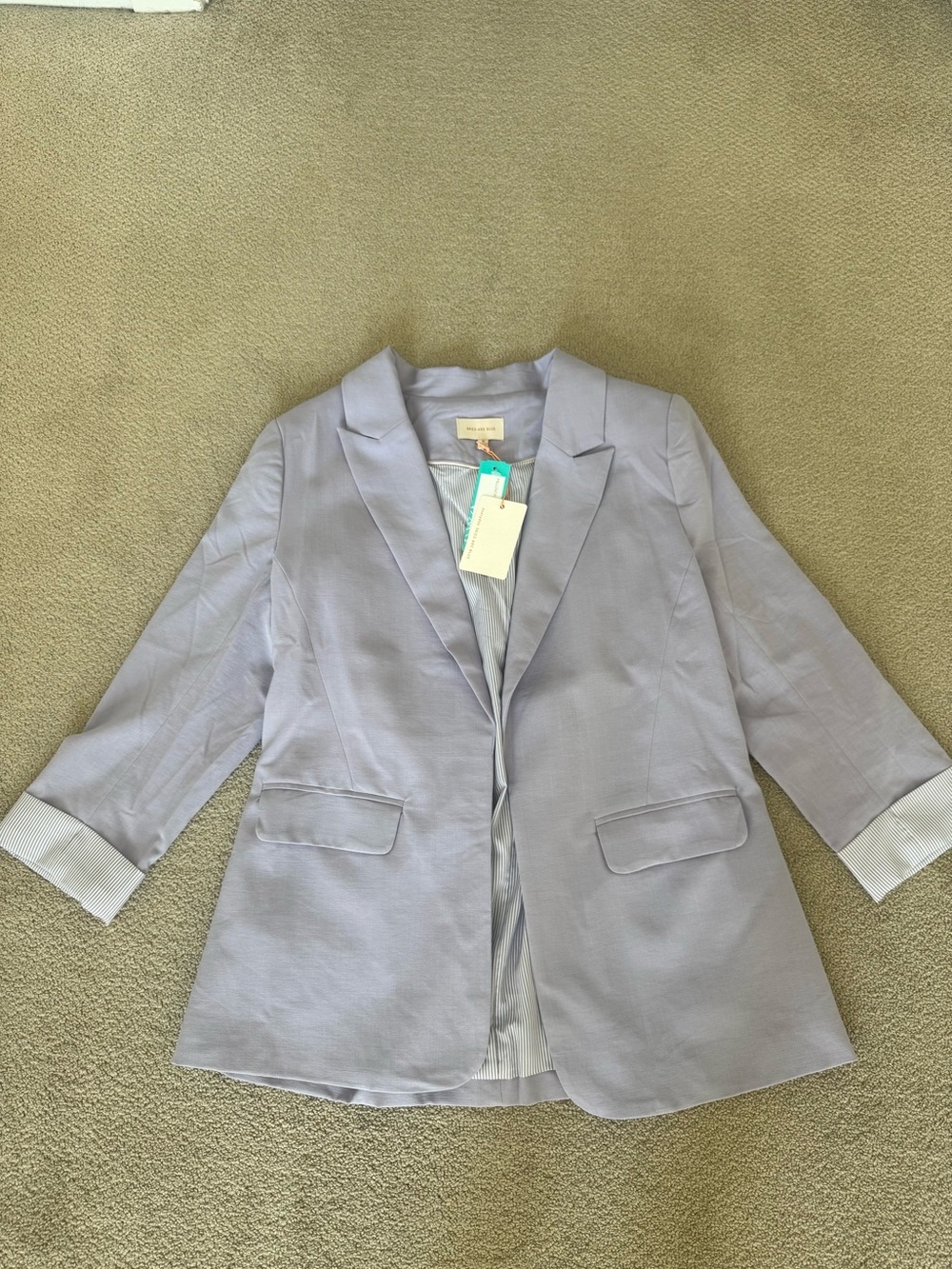 Skies Are Blue Light Lavender Tailored Blazer